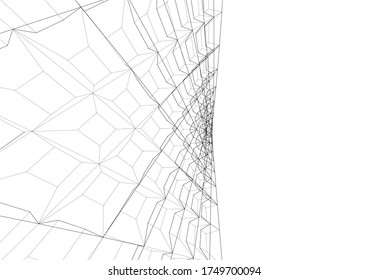 Dibujo arquitectónico. Fondo geométrico 3d