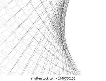 Architekturzeichnung. Geometrischer Hintergrund 3D