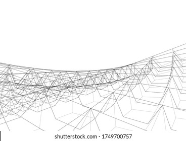 Architekturzeichnung. Geometrischer Hintergrund 3D