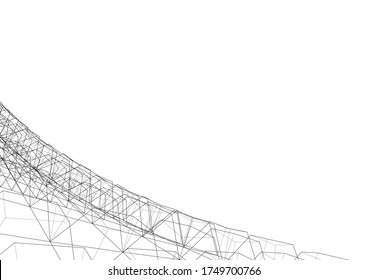 Architectural drawing. Geometric background 3d
