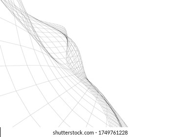 Architectural drawing. Geometric background 3d