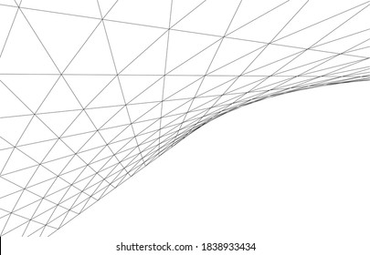 Architectural drawing. Geometric background 3d