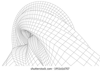 Architectural drawing geometric background 3d