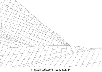 Architectural drawing geometric background 3d