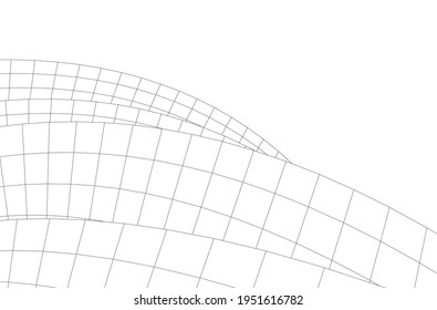 Architectural drawing geometric background 3d