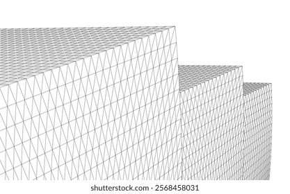 Architectural drawing. Geometric background 3d illustration
