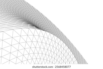 Architectural drawing. Geometric background 3d illustration