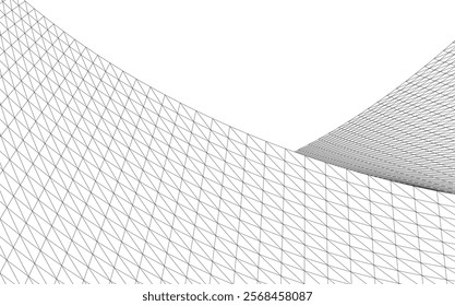 Architectural drawing. Geometric background 3d illustration