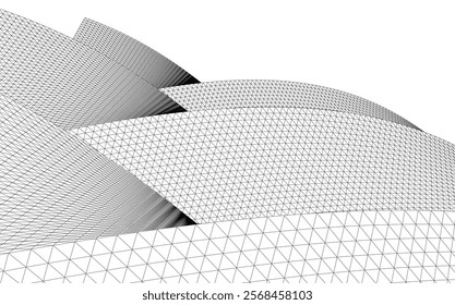 Architectural drawing. Geometric background 3d illustration