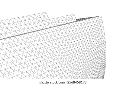 Architectural drawing. Geometric background 3d illustration