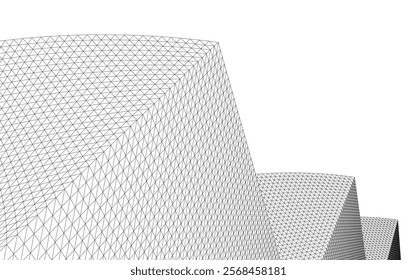 Architectural drawing. Geometric background 3d illustration