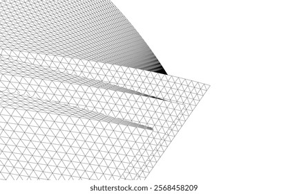 Architectural drawing. Geometric background 3d illustration