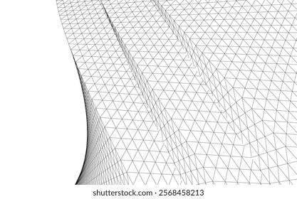 Architectural drawing. Geometric background 3d illustration