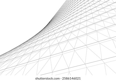 Architectural drawing. Geometric background 3d