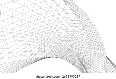 Architectural drawing. Geometric background 3d