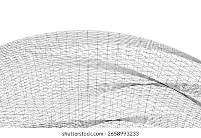 Desenho arquitetônico. Fundo geométrico 3d
