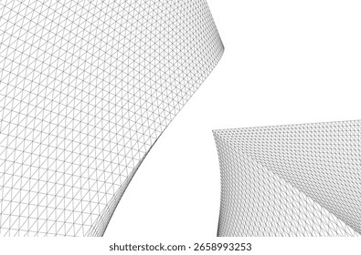 Dibujo arquitectónico. Fondo geométrico 3d