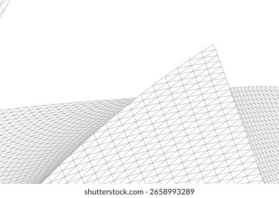 Architectural drawing. Geometric background 3d