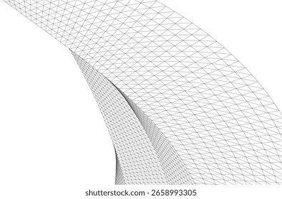 Dibujo arquitectónico. Fondo geométrico 3d