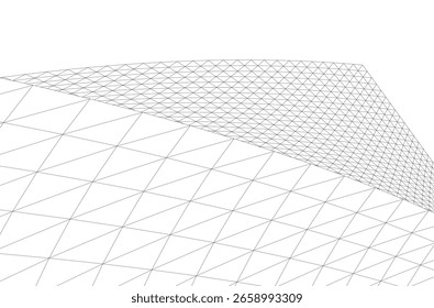 Dibujo arquitectónico. Fondo geométrico 3d