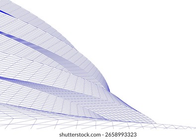 Dibujo arquitectónico. Fondo geométrico 3d