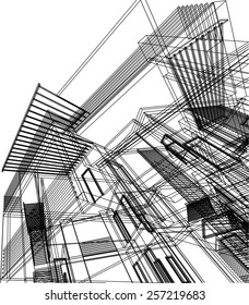 Architectural drawing. House building