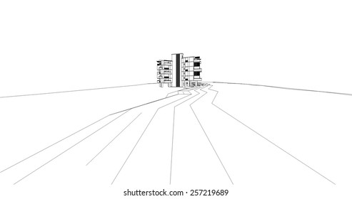 Architectural drawing. House building