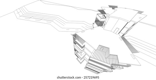 Architectural drawing. House building