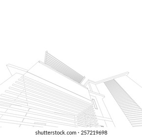Architectural drawing. House building