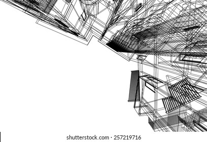 Architectural drawing. House building