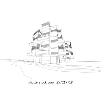 Architectural drawing. House building