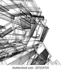 Architectural drawing. House building