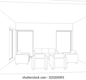Architectural drawing. House design