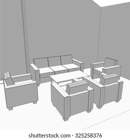 Architectural drawing. House interior design