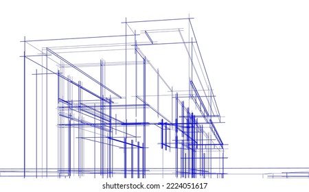 Architektonische Zeichnung einer HausVektorgrafik