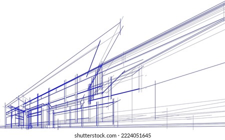 Architektonische Zeichnung einer HausVektorgrafik