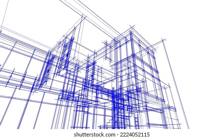 Architectural drawing of a house vector illustration