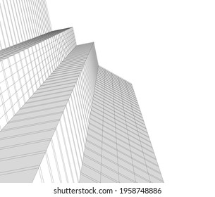 architectural drawing of modern building