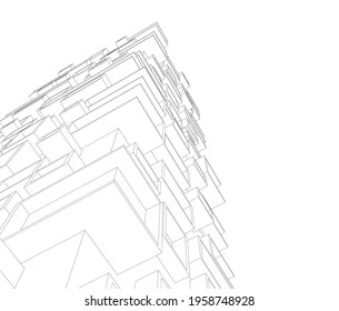 architectural drawing of modern building