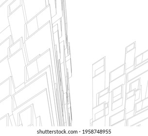 architectural drawing of modern building