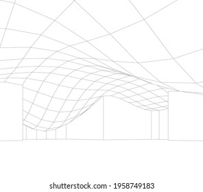 architectural drawing of modern building