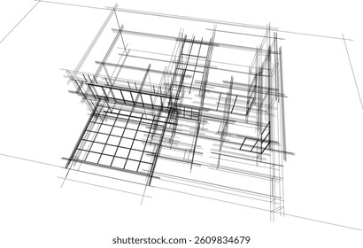 Architectural drawing of a modern house
