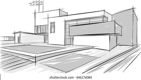 Architectural Drawing Of Office Buildings