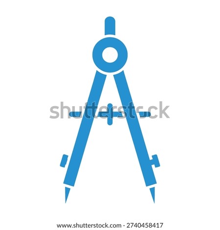 Architectural drawing tool precision compass for geometry and engineering measuring instrument for circles and arcs accurate drafting equipment for design and education blue icon on white background