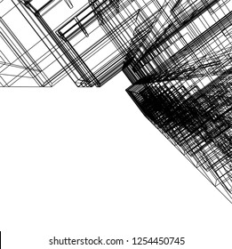 Architectural drawing vector 3d illustration