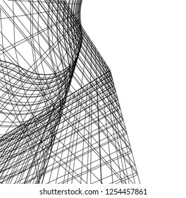 Architectural drawing vector 3d illustration
