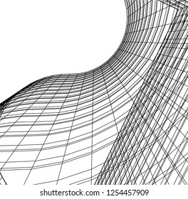 Architectural drawing vector 3d illustration
