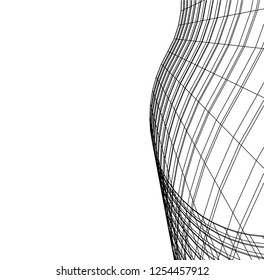 Architectural drawing vector 3d illustration
