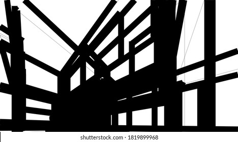Architectural drawing vector 3d illustration