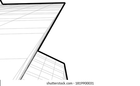 Dibujo arquitectónico vector 3d ilustración